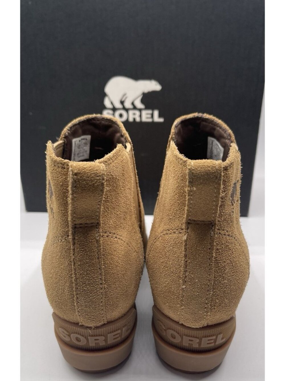Sorel Women's Evie II Chelsea Boots Womens Size 8 Caribou Buff Gum Leather Suede - Picture 7 of 16